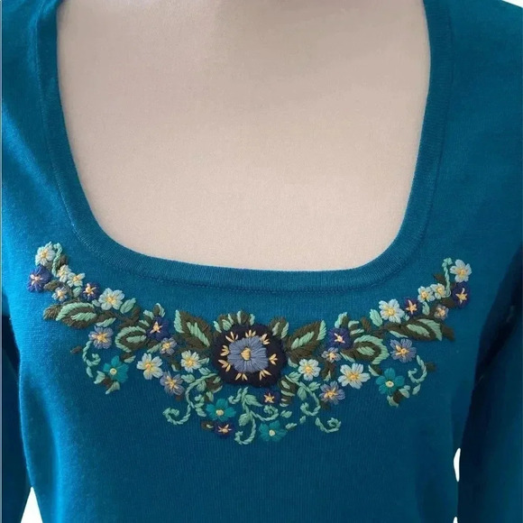 New York & Co. gorgeous teal sweater size M NWT - Picture 2 of 8